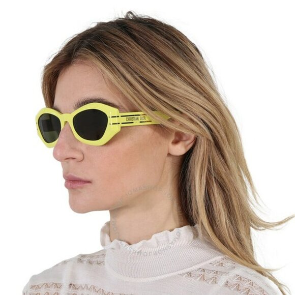 Dior DIORSIGNATURE B1U 66C0 BRAND NEW Sunglasses Yellow Green Women Butterfly main image 7